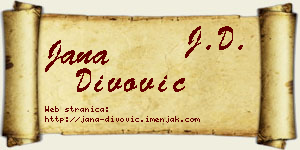 Jana Divović vizit kartica